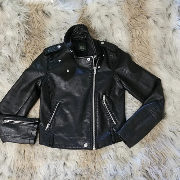 Black Faux Leather Jacket - Picture 1 of 4